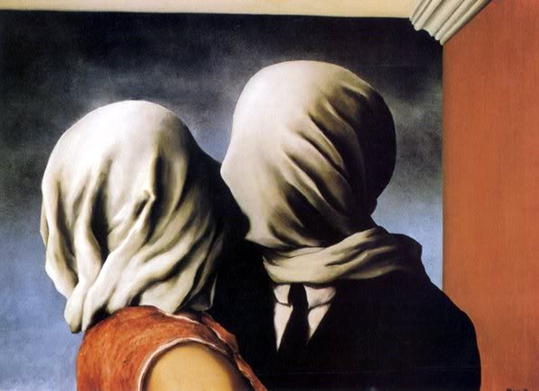 {The lovers by Rene Magritte / Via Wikipaintings.org}