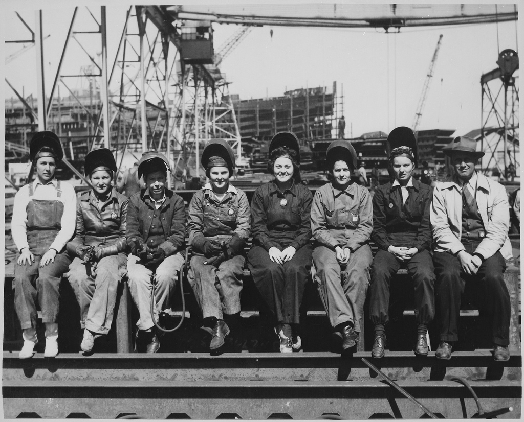{The Women's Welding Champion of Ingalls Shipbuilding Corp, Pascagoula MS, 1943}